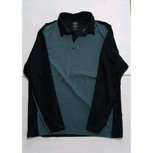 Oakley Long Sleeve Polo Shirt Men's XL Regular Fit Rugby Golf Stripped Shirt